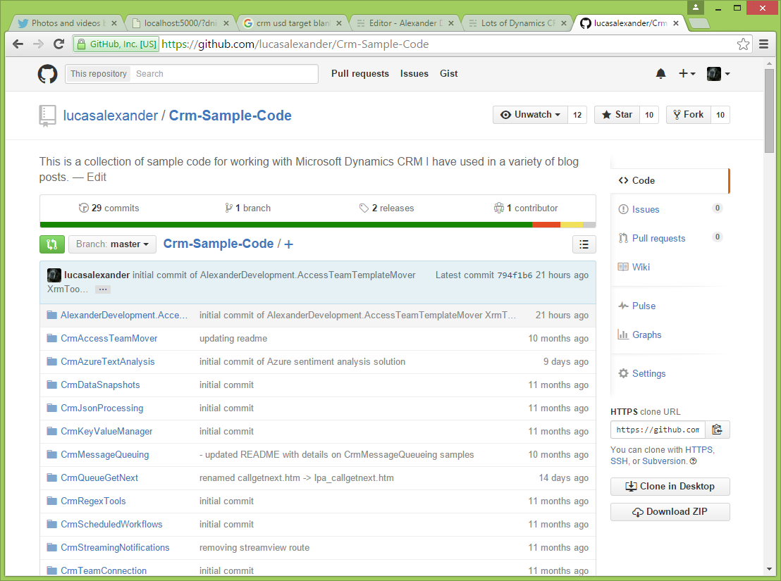 Lots of Dynamics CRM sample code now available on GitHub