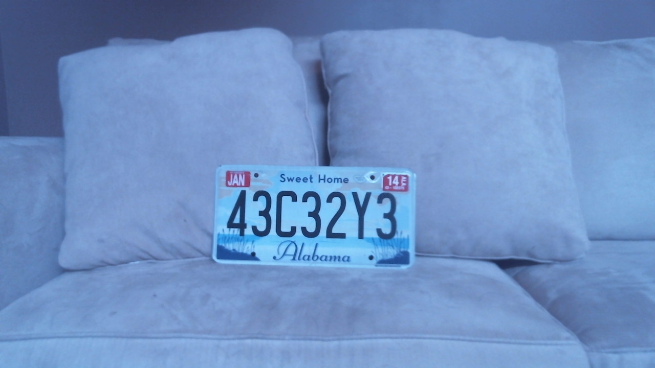 Captured license plate image
