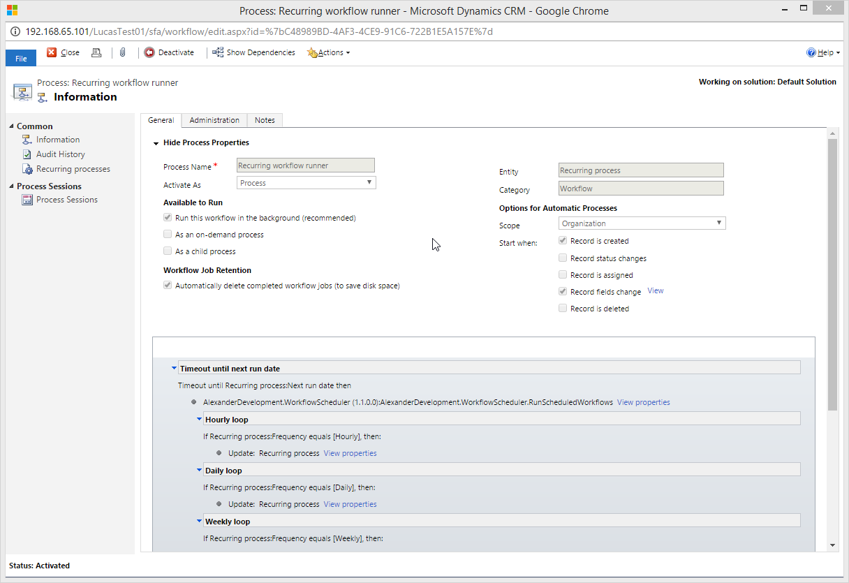 Updated solution for scheduling recurring Dynamics CRM workflows