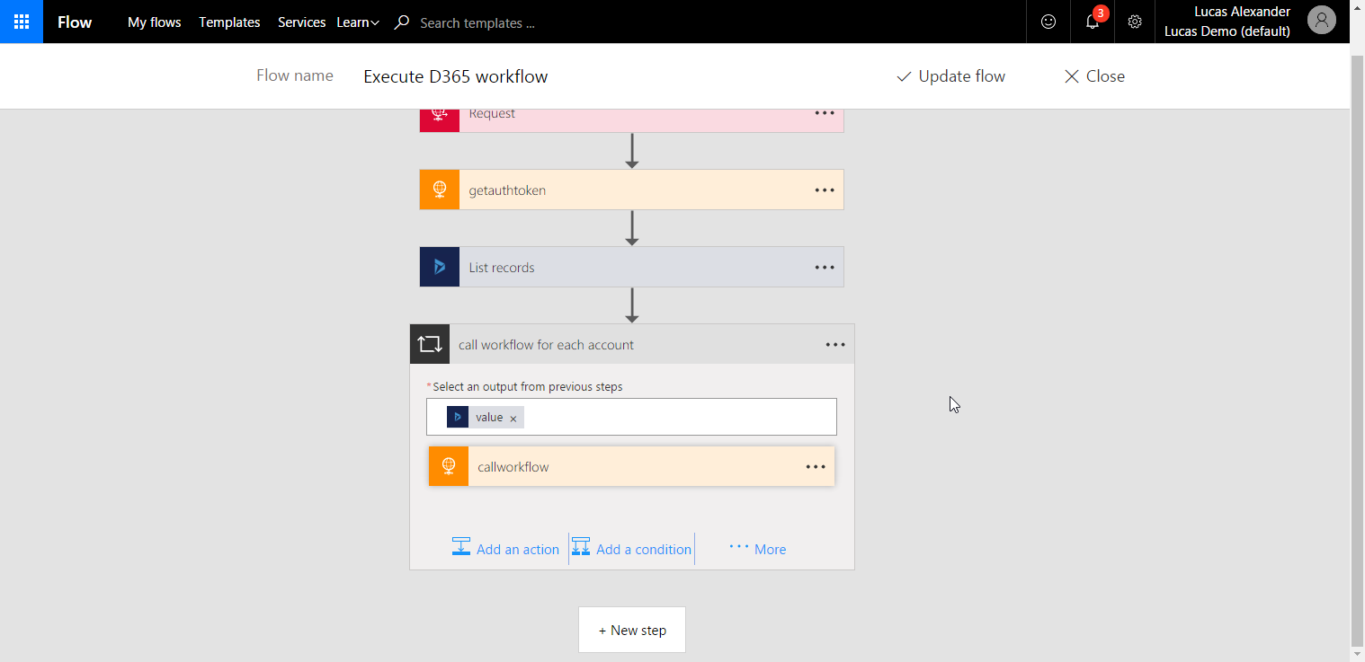 Executing Dynamics 365 workflows from Microsoft Flow