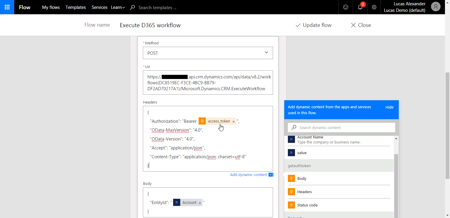 Executing Dynamics 365 workflows from Microsoft Flow