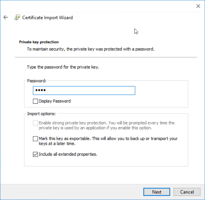 Install application certificate - step 4