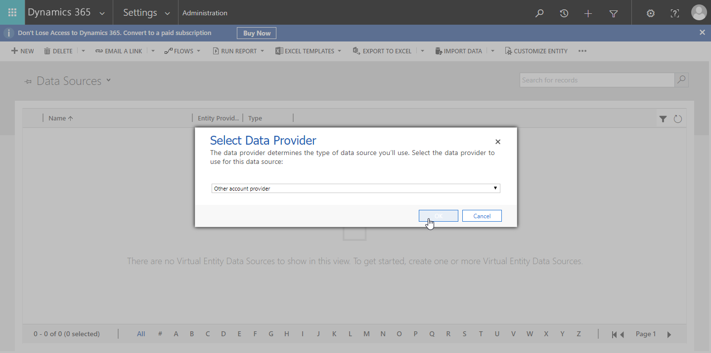Selecting a data provider